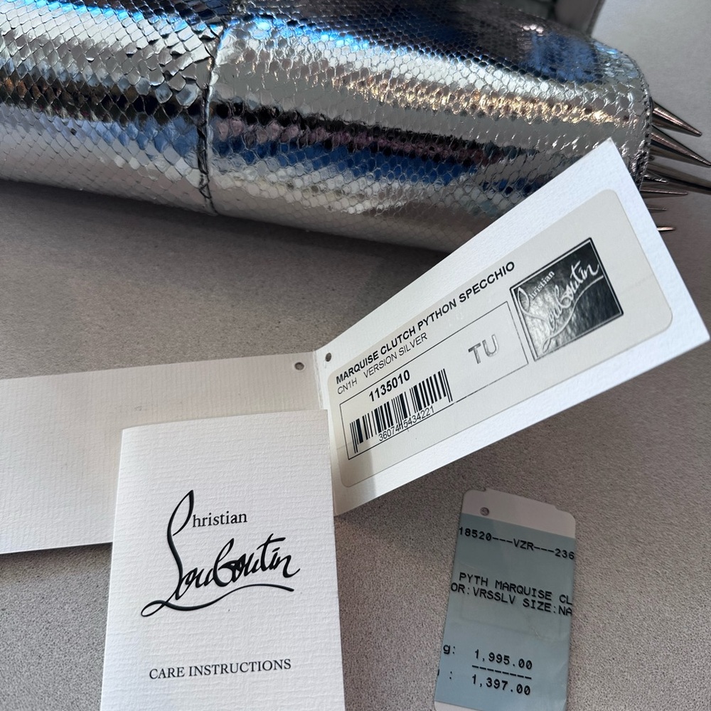 Authentic Christian Louboutin Silver Python Look … - image 7